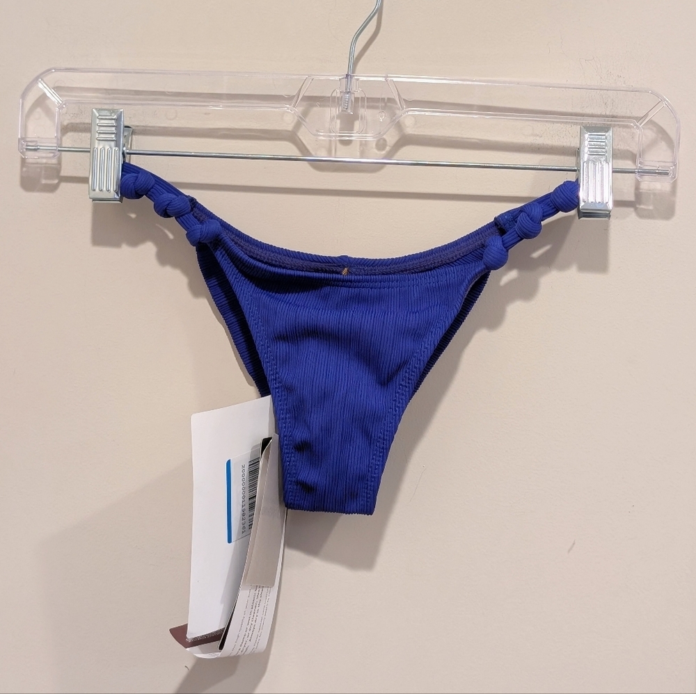 Vix Paula Hermanny Milano Blue Bikini Bottom with Knotted Sides XS